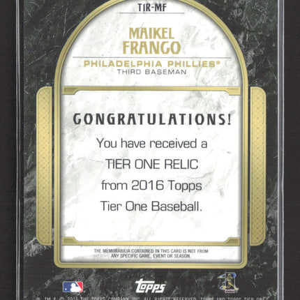 2016 Topps Tier One Maikel Franco #T1R-MF Jersey /399