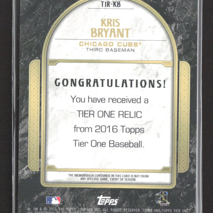 2016 Topps Tier One Kris Bryant #T1R-KB Jersey /399