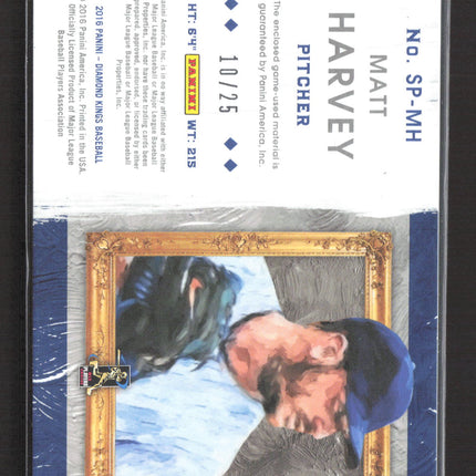 2016 Panini Diamond Kings Studio Portraits Matt Harvey Blue Jersey 10/25