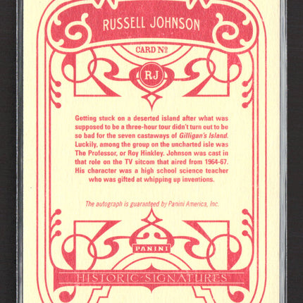 2012 Panini Golden Age Historic Signatures Russell Johnson #RJ Auto
