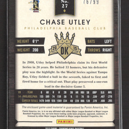 2015 Panini Diamond Kings Chase Utley #27 Dual Game-Used Material 76/99