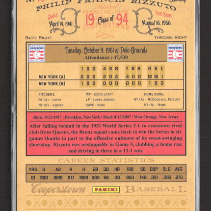 2014 Panini Cooperstown Baseball Phil Rizzuto #76 35/75