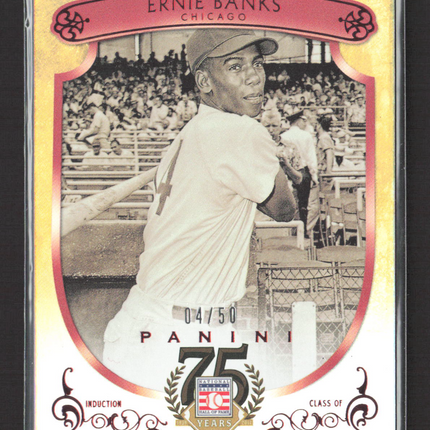 2014 Panini Hall of Fame Baseball Ernie Banks #48 04/50