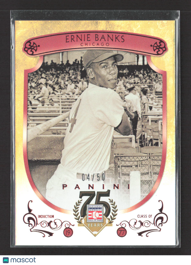 2014 Panini Hall of Fame Baseball Ernie Banks #48 04/50