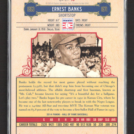 2014 Panini Hall of Fame Baseball Ernie Banks #48 04/50