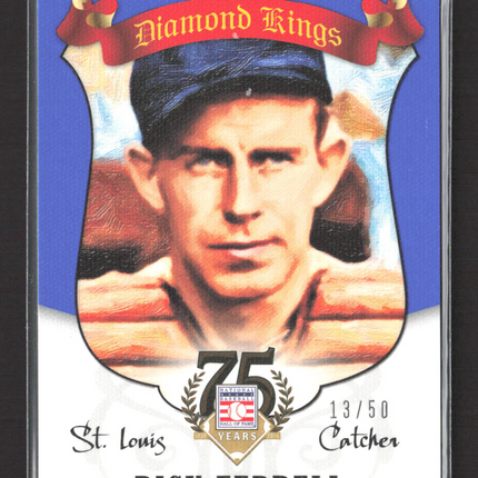 2014 Panini Diamond Kings Hall of Fame Baseball Rick Ferrell #58 Blue 13/50
