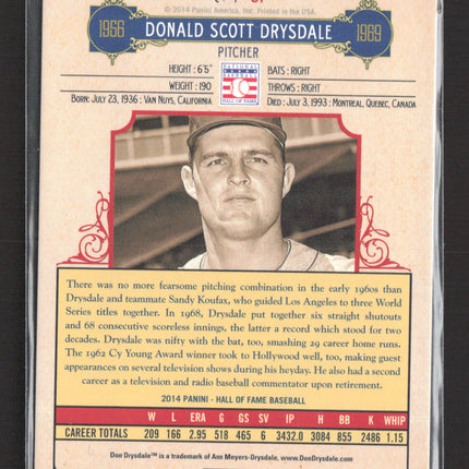 2014 Panini Hall of Fame Baseball Don Drysdale #57 05/25