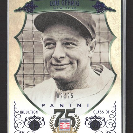 2014 Panini Hall of Fame Baseball Lou Gehrig #11 02/25