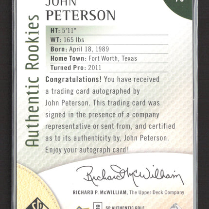 2013 Upper Deck SP Authentic Authentic Rookies John Peterson #78 402/699 Auto