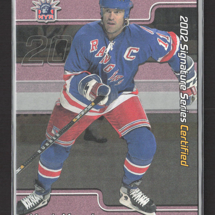 2002 In The Game Signature Series Certified Mark Messier #C-55 Pink /100