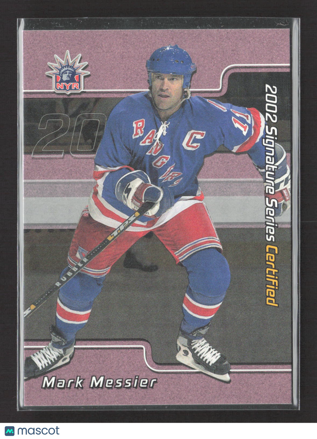 2002 In The Game Signature Series Certified Mark Messier #C-55 Pink /100
