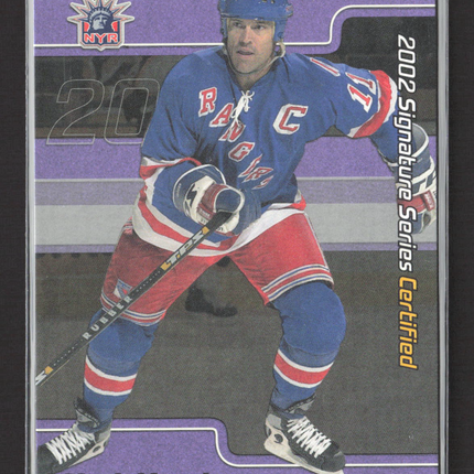 2002 In The Game Signature Series Certified Mark Messier #C-55 Purple /50