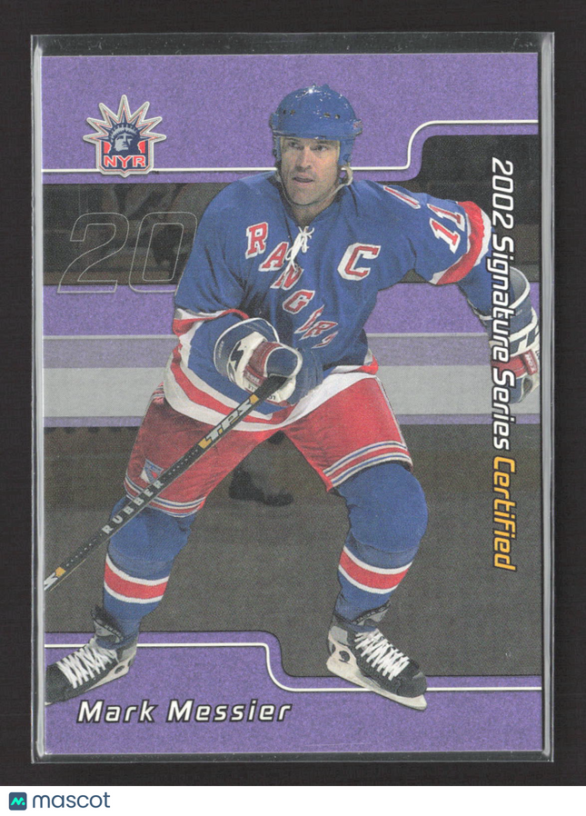 2002 In The Game Signature Series Certified Mark Messier #C-55 Purple /50
