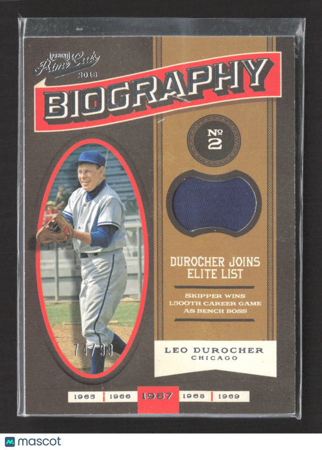2016 Panini Prime Cuts Biography Leo Durocher #BIO-LD 74/99 Jersey