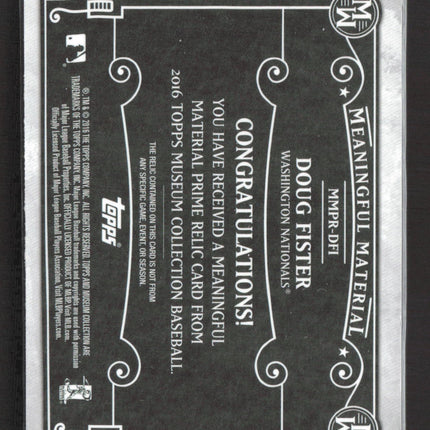 2016 Topps Museum Meaningful Material Doug Fister #MMPR-DFI 22/35 Patch
