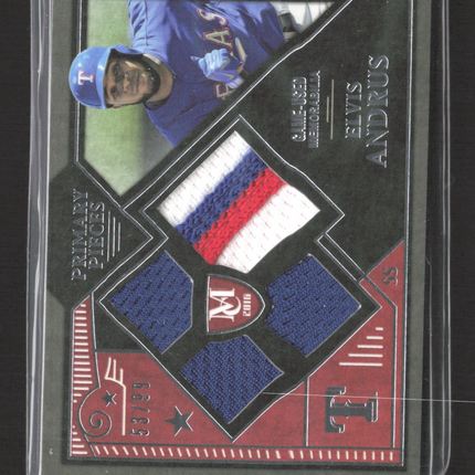 2016 Topps Museum Collection Quad Relic Elvis Andrus PPQR-EA 53/99 Patch