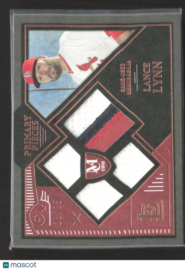 2016 Topps Museum Collection Lance Lynn #PPQR-LL Patch 05/75