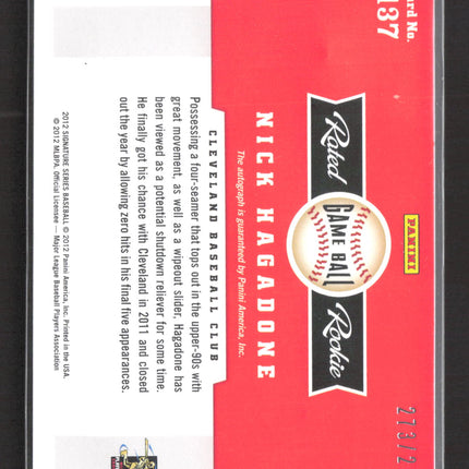 2012 Panini Signature Series Game Ball Rated Rookie Nick Hagadone #137 273/299