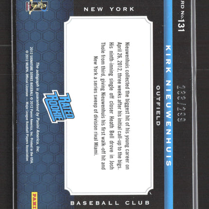 2012 Panini Signature Series Kirk Nieuwenhuis #131 MLB Players auto Patch /299