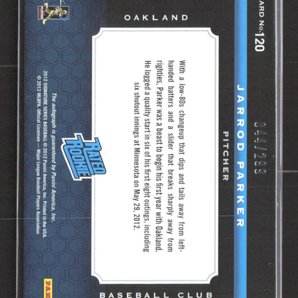 2012 Panini Signature Series Jarrod Parker #120 MLB Players Choice Patch