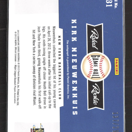 2012 Panini Signature Series Game Ball Kirk Nieuwenhuis #131 137/299 auto