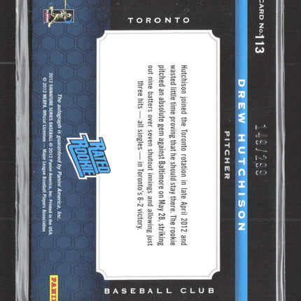 2012 Panini Signature Series Drew Hutchison #113 Patch 667/671 auto