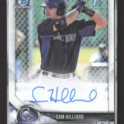 2018 Bowman Chrome Sam Hilliard #CPA-SHI Refractor 1st Bowman auto