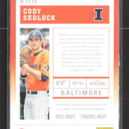 2017 Panini Contenders Baseball Cody Sedlock #CT-CS auto
