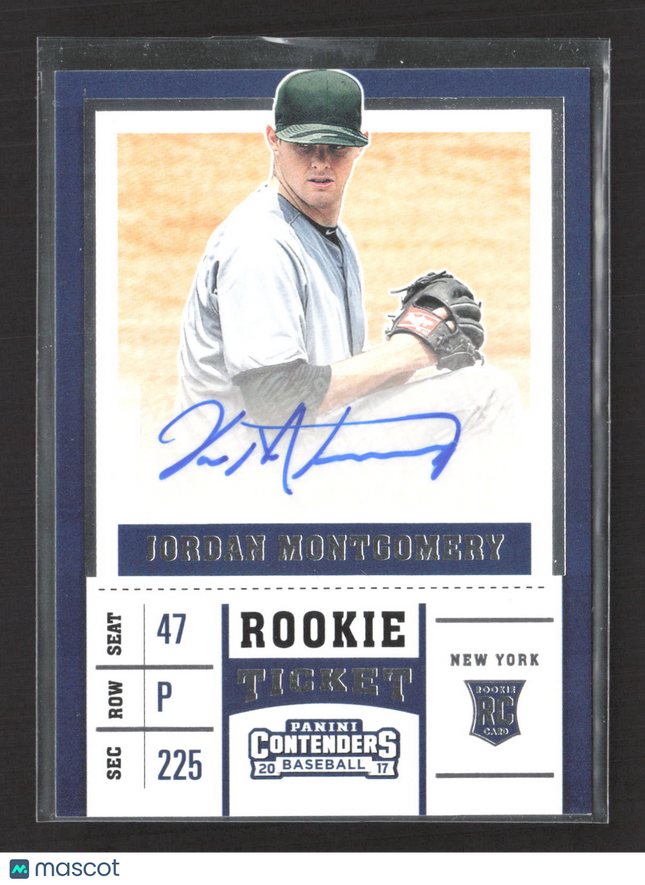 2017 Panini Contenders Baseball Jordan Montgomery #13 RC auto