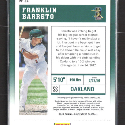 2017 Panini Contenders Baseball Franklin Barreto #24 RC auto