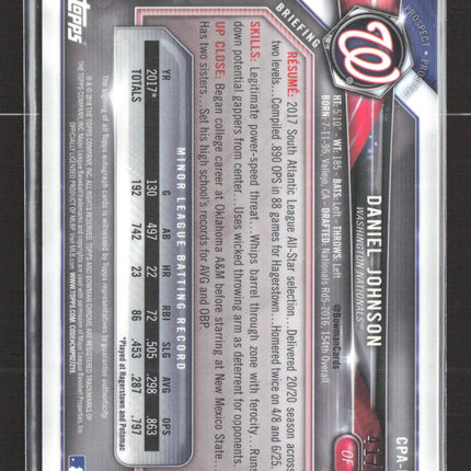2018 Bowman Chrome Daniel Johnson #CPA-DJ Gold Refractor auto