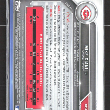2019 Bowman Chrome Mike Siani #CPA-MS auto