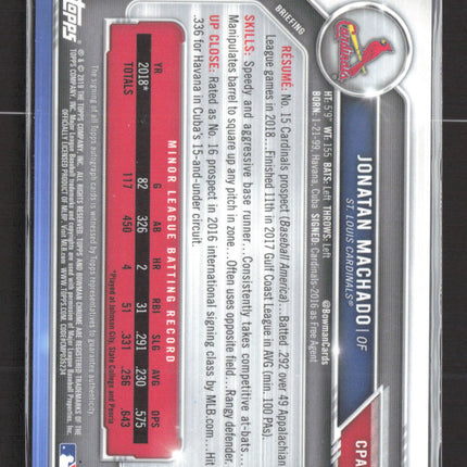 2019 Bowman Chrome Jonatan Machado #CPA-JM Auto