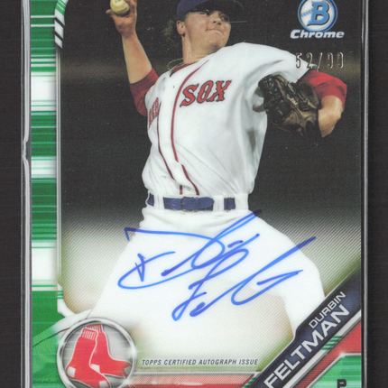 2019 Bowman Chrome Durbin Feltman #CPA-DF Green Refractor 52/99 Auto