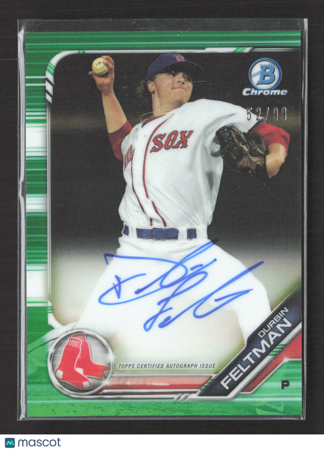 2019 Bowman Chrome Durbin Feltman #CPA-DF Green Refractor 52/99 Auto