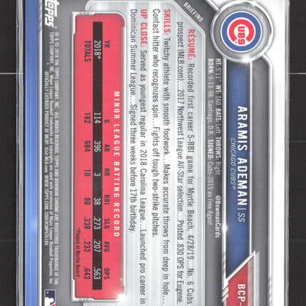 2019 Bowman Chrome Aramis Ademan #BCP-208 Gold Shimmer Refractor /50