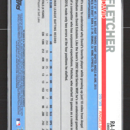 2019 Topps Chrome David Fletcher #RA-DF RC