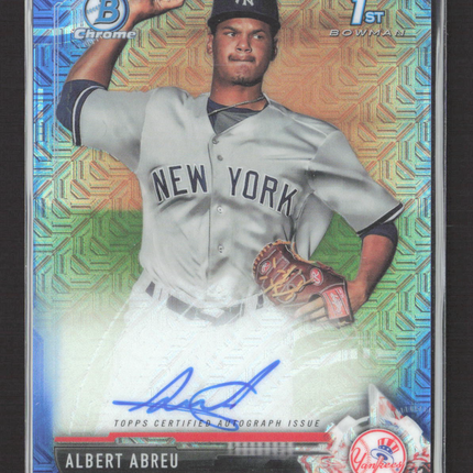 2017 Bowman Chrome Albert Abreu #CPA-AA Blue Mojo Refractor 1st Bowman Auto /150