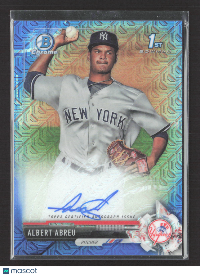 2017 Bowman Chrome Albert Abreu #CPA-AA Blue Mojo Refractor 1st Bowman Auto /150