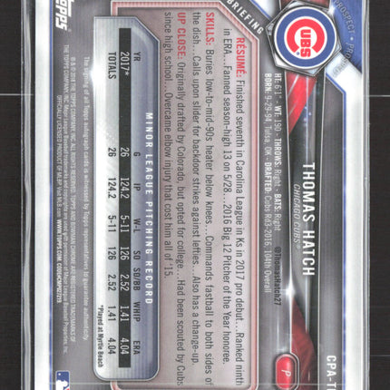 2018 Bowman Chrome Thomas Hatch #CPA-TH 1st Bowman Auto