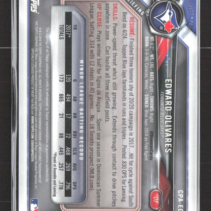 2018 Bowman Chrome Edward Olivares #CPA-EO Auto