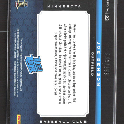 2012 Panini Signature Series Joe Benson #123 243/299 Patch Auto