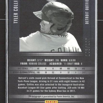 2012 Panini Limited Draft Hits Tyler Collins #9 Auto /297