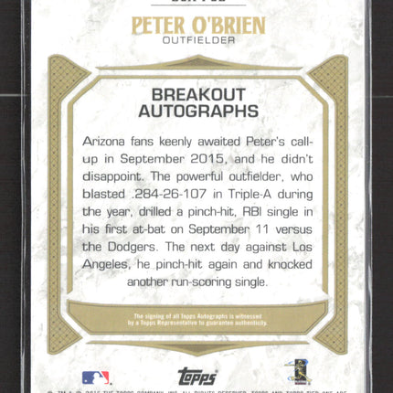 2016 Topps Tier One Peter O'Brien #BOA-POB 155/299 Auto