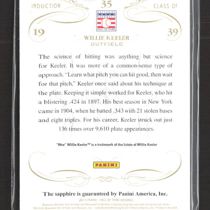2014 Panini Hall of Fame Baseball Willie Keeler #35 Black Sapphire /15
