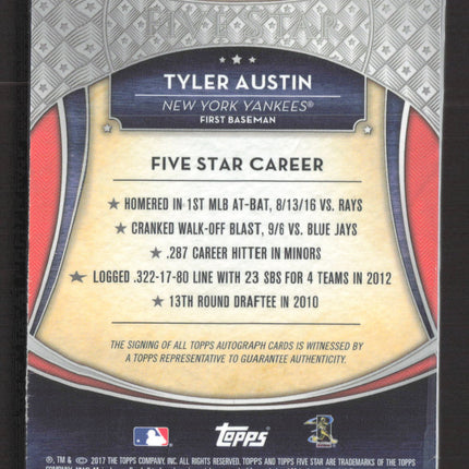 2017 Topps Five Star Tyler Austin #FSA-TA Auto