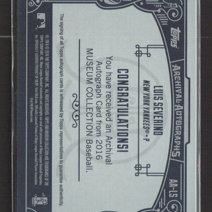 2016 Topps Museum Collection Archival Auto Luis Severino #AA-LS 2/5
