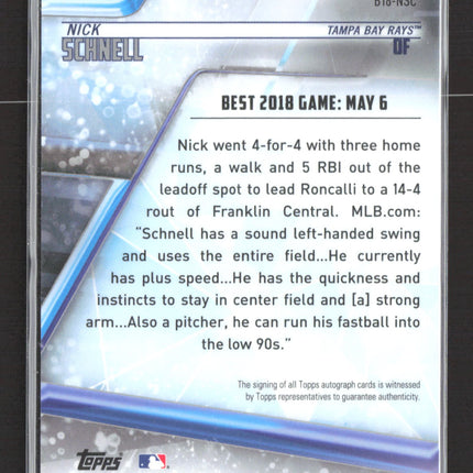 2018 Bowman's Best Nick Schnell #B18-NSC Auto