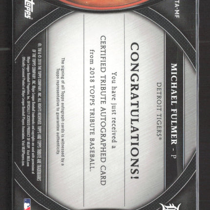 2018 Topps Tribute Michael Fulmer #TA-MF 185/199 Auto