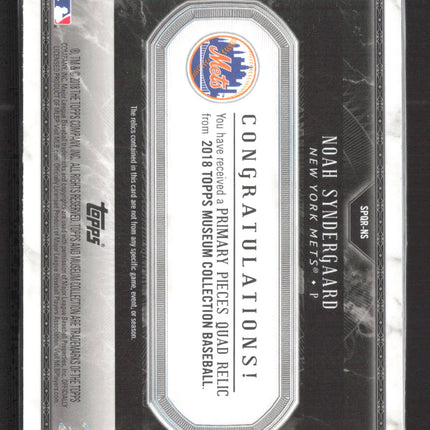 2018 Topps Museum Primary Pieces Noah Syndergaard #PPQR-NS Quad Patch /75